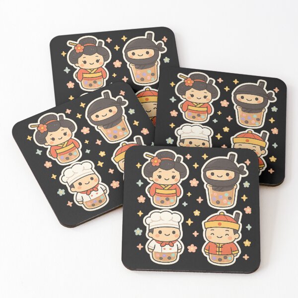 Item preview, Cute Boba Crew in Cultural Costumes designed and sold by MindsInBloom.