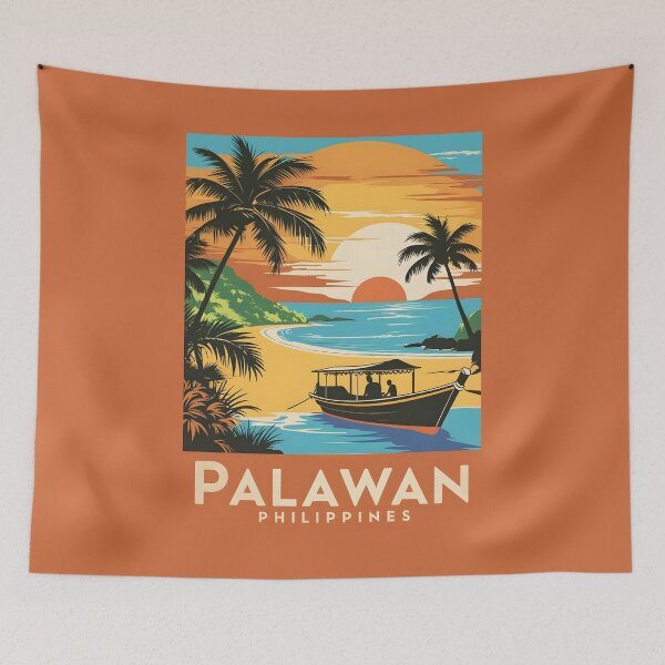 Item preview, A Vintage Travel Illustration of the Palawan - Philippines designed and sold by GoodOldVintage.