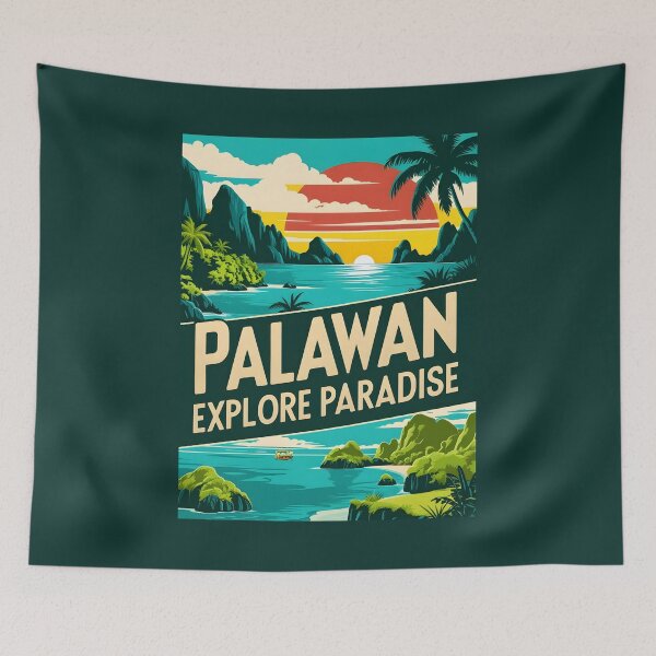 Item preview, A Vintage Travel Illustration of the Palawan - Philippines designed and sold by GoodOldVintage.