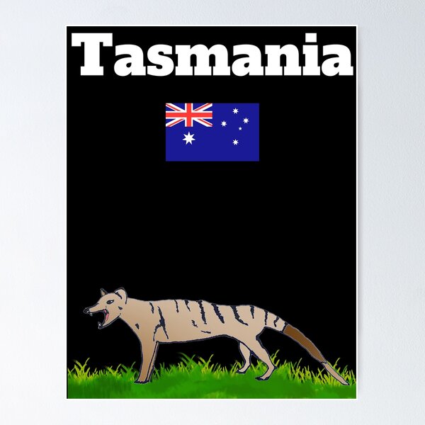 Item preview, Tasmania souvenir Tassie Tiger lovers Australian flag   designed and sold by Artstastic.