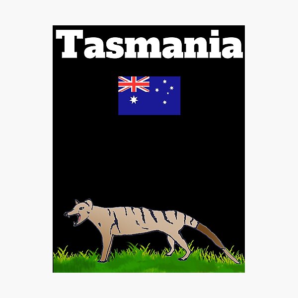 Item preview, Tasmania souvenir Tassie Tiger lovers Australian flag   designed and sold by Artstastic.