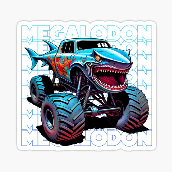 Item preview, Monster Truck Shark Sticker Pack, Cute 80s Comic Book Design, Gift for Fans. designed and sold by UrbanTRIP.