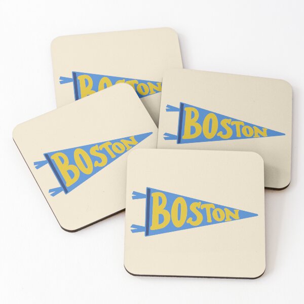 Item preview, Boston Pennant Flag on Cream – Classic City Colors (Blue, Yellow & White) designed and sold by Giulia  Palazzo.
