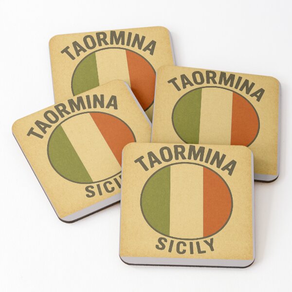 Item preview, Vintage Taormina Sicily Travel Poster, Italian Flag designed and sold by Right-UR.