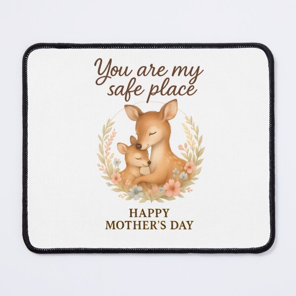 Item preview, You are my safe place - Mother Deer and Baby Gentle Watercolor Mother's Day Design designed and sold by miciana1417.