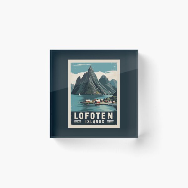 Item preview, A Vintage Travel Illustration of Lofoten Islands - Norway designed and sold by GoodOldVintage.
