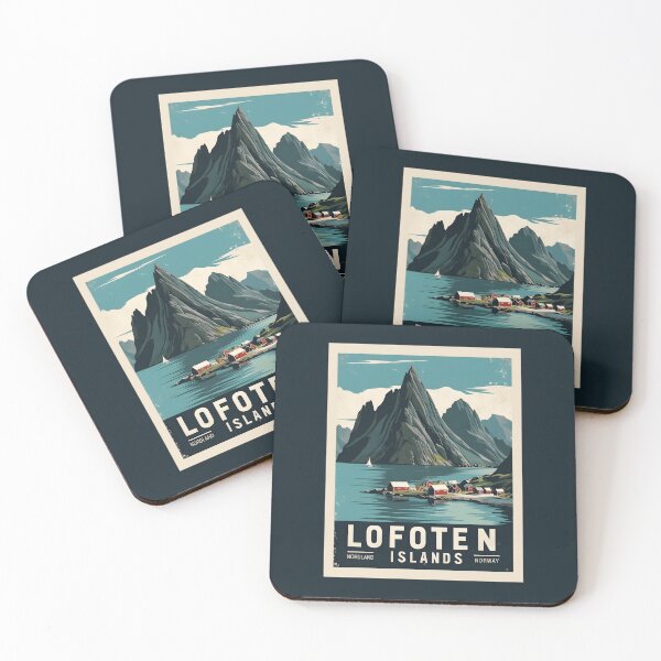 Item preview, A Vintage Travel Illustration of Lofoten Islands - Norway designed and sold by GoodOldVintage.