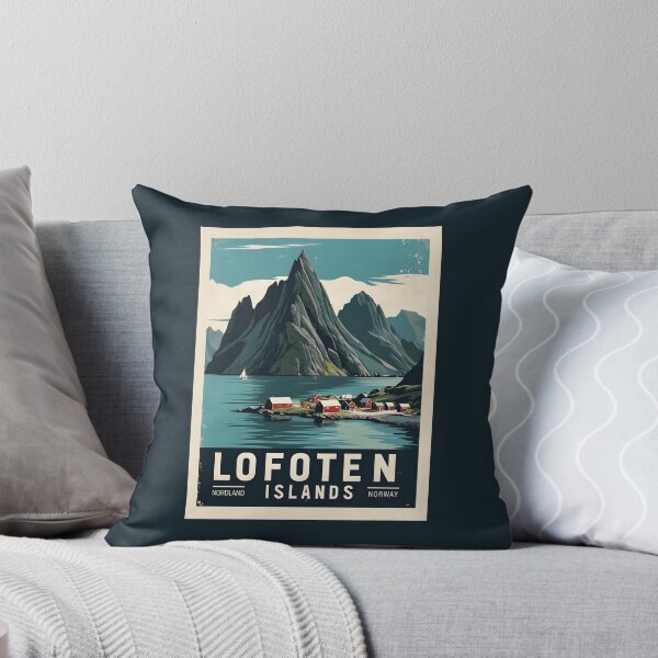 Item preview, A Vintage Travel Illustration of Lofoten Islands - Norway designed and sold by GoodOldVintage.