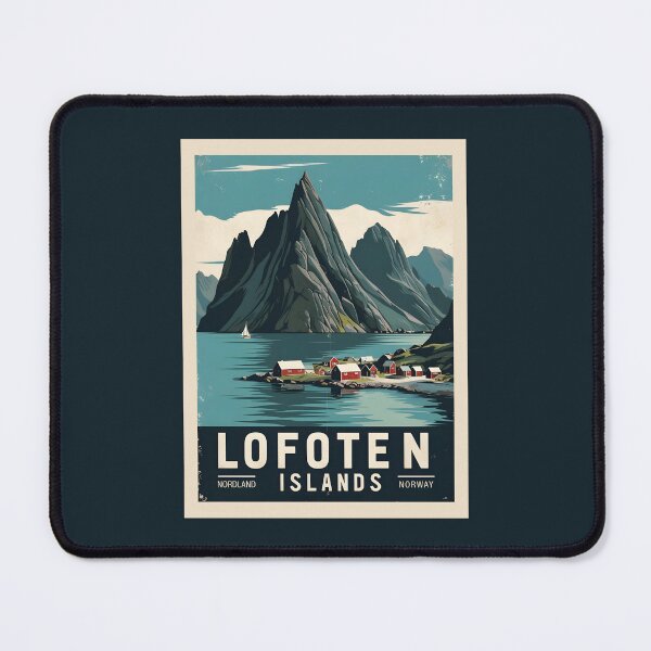 Item preview, A Vintage Travel Illustration of Lofoten Islands - Norway designed and sold by GoodOldVintage.