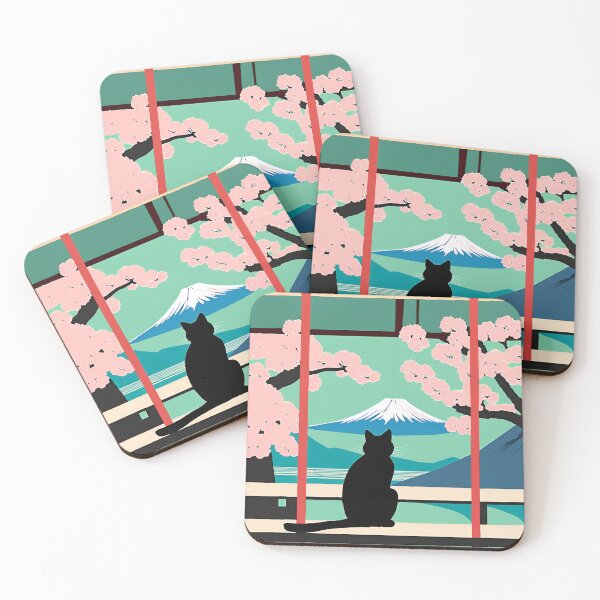Item preview, Mt. Fuji, Sakura and Cat designed and sold by YouandMeXpress.