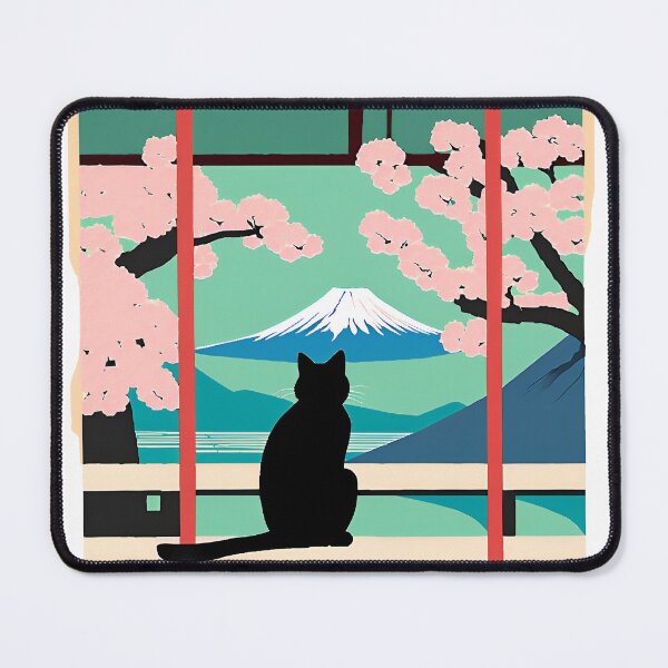 Item preview, Mt. Fuji, Sakura and Cat designed and sold by YouandMeXpress.