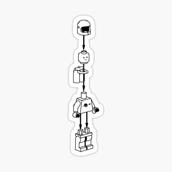 Item preview, Brick Spaceman Instructions Minimalist Line Art designed and sold by LDBW.