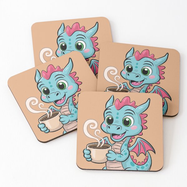 Item preview, Happy kawaii dragon ready to brighten your day. It’s time for a nice hot coffee! designed and sold by Dizartico.