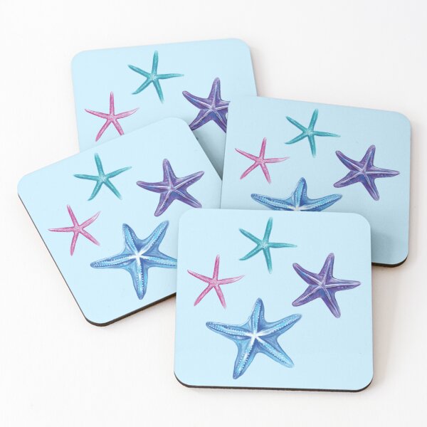 Item preview, Colourful Starfish (Blue, Purple, Pink, Turquoise) designed and sold by Scarlet Swan.