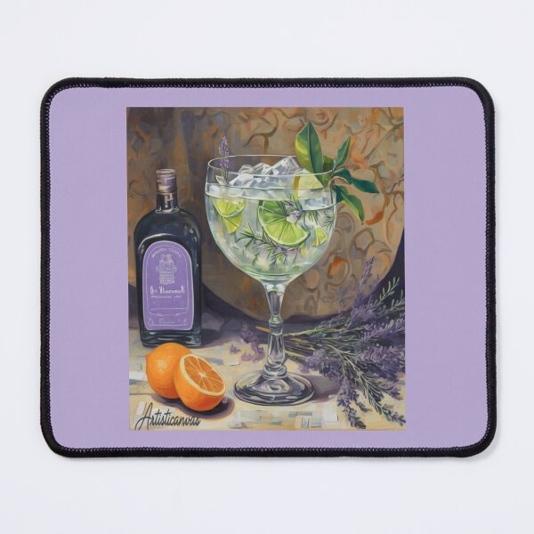 Item preview, "Botanical Elegance: Gin Glass with Floating Botanicals" designed and sold by Artisticanvas.