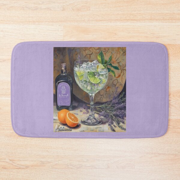 Item preview, "Botanical Elegance: Gin Glass with Floating Botanicals" designed and sold by Artisticanvas.