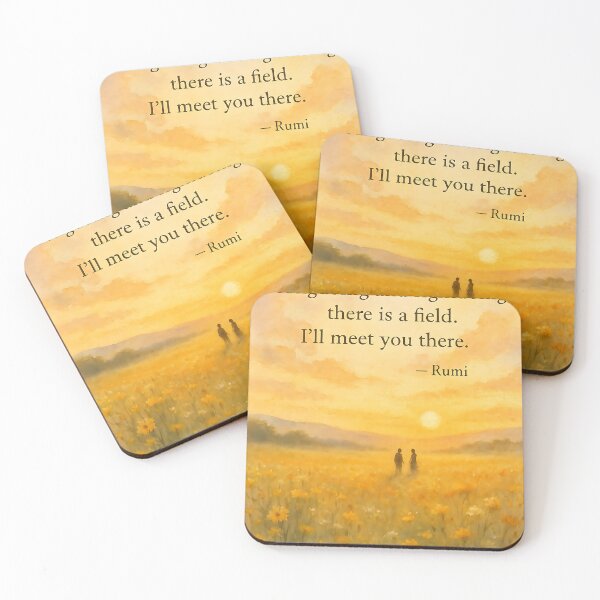 Item preview, Rumi Quote Golden Sunset Field Art designed and sold by soulalchemist25.