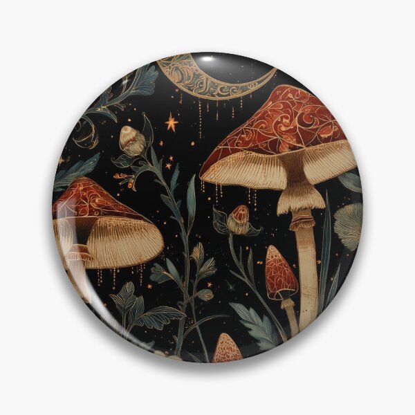 Item preview, Mushroom Sprites Dancing Under a Gilded Moon designed and sold by SporeandCanvas.