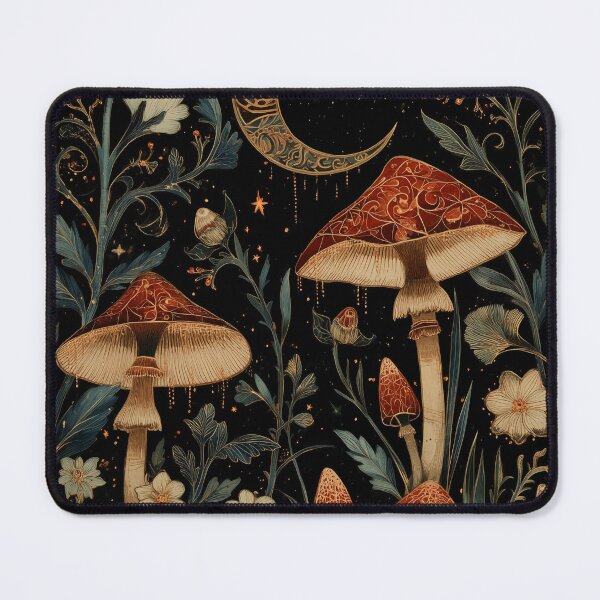 Item preview, Mushroom Sprites Dancing Under a Gilded Moon designed and sold by SporeandCanvas.