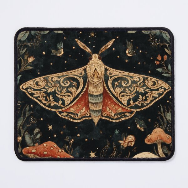 Item preview, Moth Weaving a Moonlit Spore Veil designed and sold by SporeandCanvas.