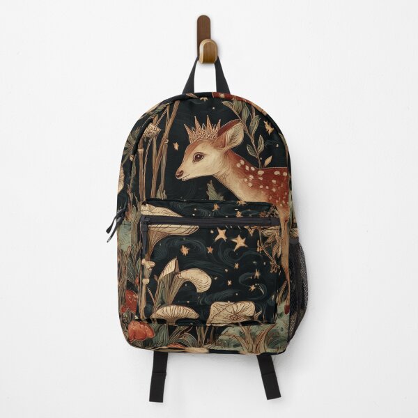 Item preview, Star-Crowned Fawn Grazing Among Gilded Mushrooms designed and sold by SporeandCanvas.