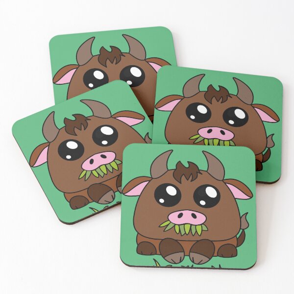 Item preview, Cute cow eating grass   designed and sold by MindfulArtSandy.