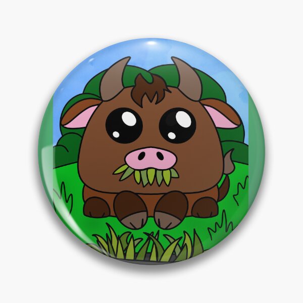Item preview, Cute cow eating grass outside designed and sold by MindfulArtSandy.