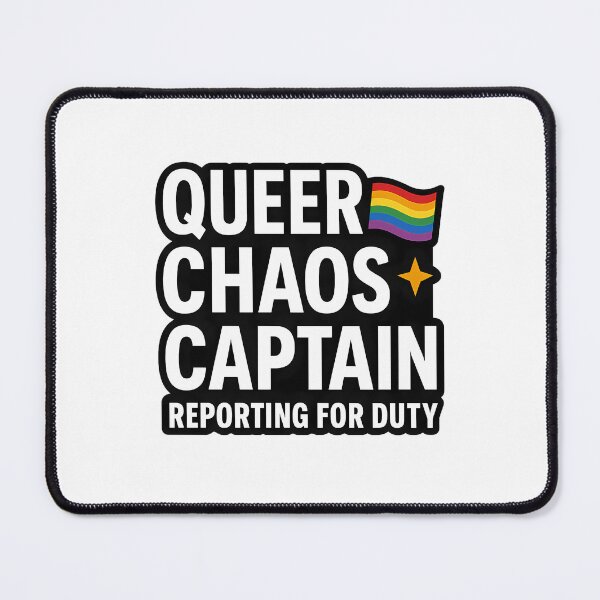 Item preview, Queer Chaos Captain Reporting – Bold Pride Design designed and sold by Haus Of Sin.