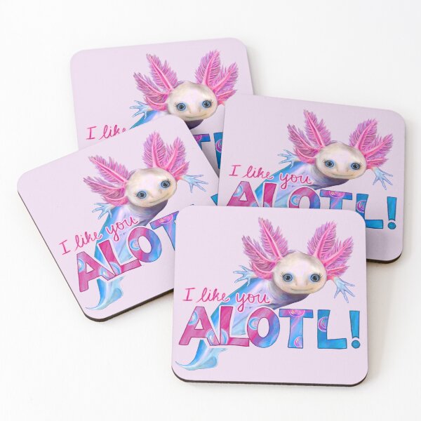 Item preview, I Like You Alotl - Axolotl Pun (with Eyelashes) designed and sold by Olivia Ossege.