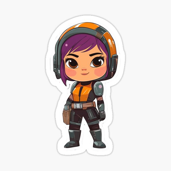 Vista previa del artículo con la obra «Chibi Sabine Wren», diseñado y vendido por Tiny Rebel Art.
