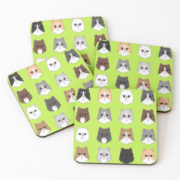 Item preview, Pomeranian Dog Pattern Lime Background designed and sold by OliRoseArt.
