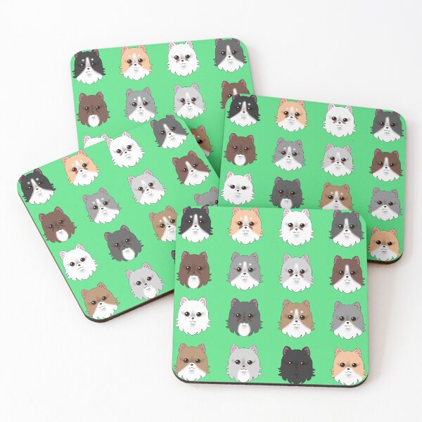 Item preview, Pomeranian Dog Pattern Green Background designed and sold by OliRoseArt.