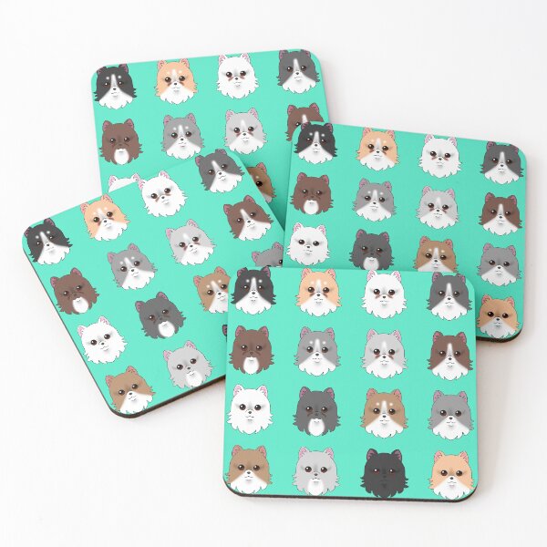 Item preview, Pomeranian Dog Pattern Teal Background designed and sold by OliRoseArt.