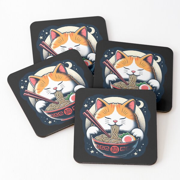 Item preview, Cat Eating Ramen designed and sold by alexMTX.