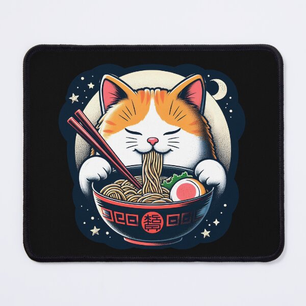 Item preview, Cat Eating Ramen designed and sold by alexMTX.