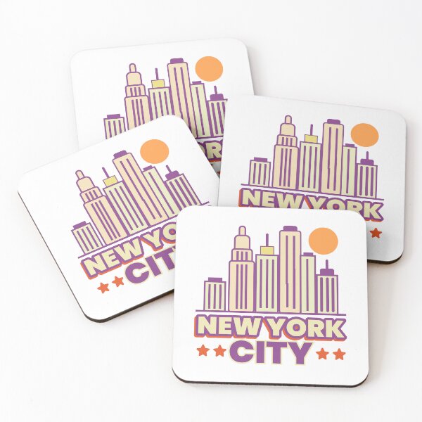 Item preview, New York City - Retro NYC Skyline Bold Colors Urban Vibes designed and sold by Sunserize Designs.