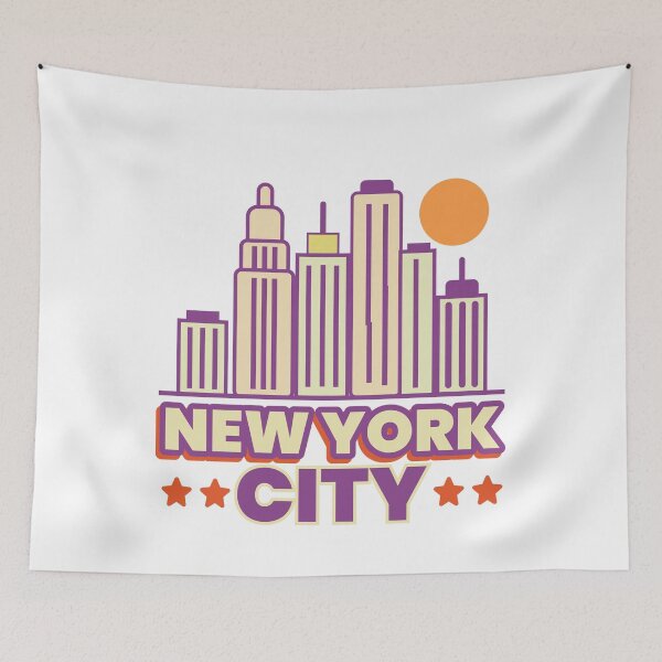 Item preview, New York City - Retro NYC Skyline Bold Colors Urban Vibes designed and sold by Sunserize Designs.