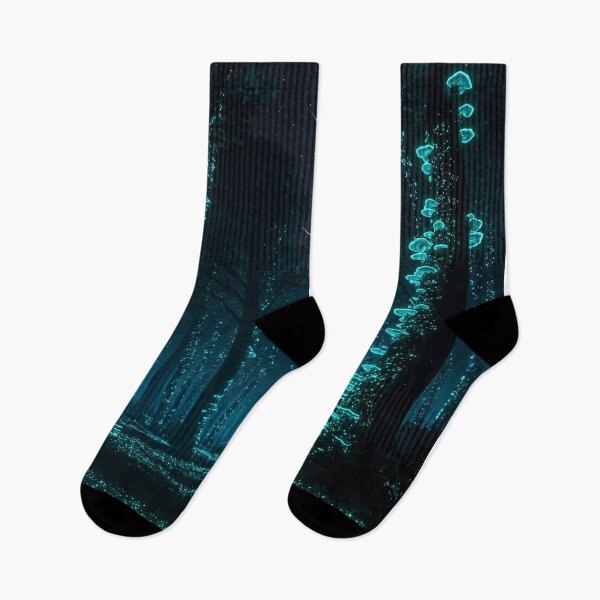 Item preview, Glowing Bioluminescent Forest at Night designed and sold by javastocks.