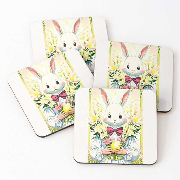 Item preview, Anime Bunny Easter Floral - Spring Art designed and sold by Earth Nature Creations.