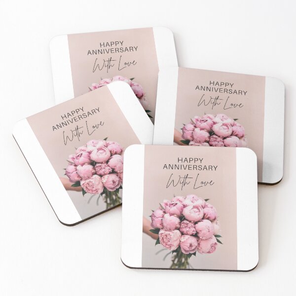 Item preview, HAPPY ANNIVERSARY CARD, FLORAL, PINK ROSES, BOUQUET designed and sold by AASparksDesigns.