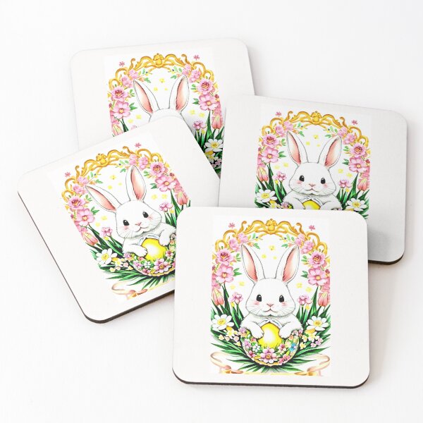 Item preview, Anime Bunny Easter Floral - Spring Art designed and sold by Earth Nature Creations.