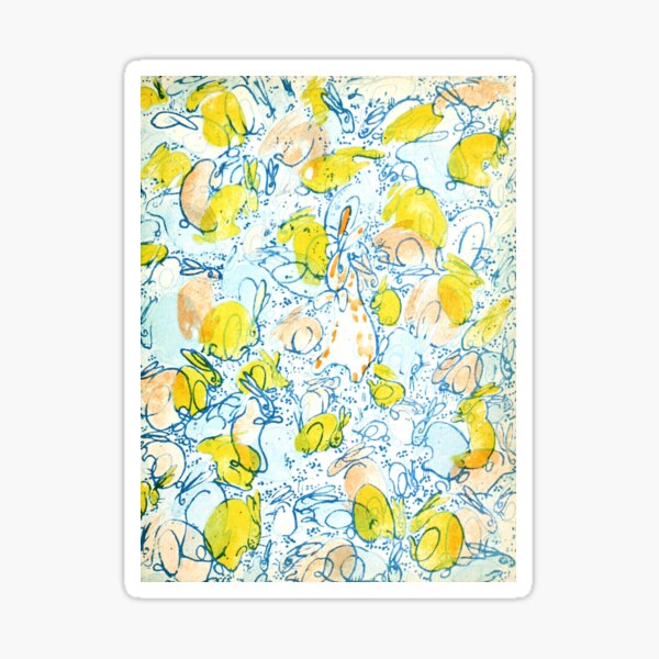 Item preview, Bunny Collage Yellow Blue and Orange designed and sold by chillchar1234.