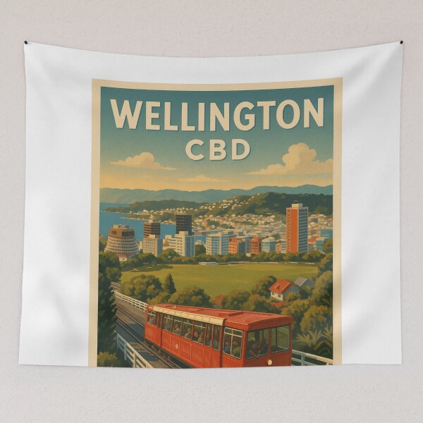 Item preview, Wellington Cable Car Overlooking Cityscape designed and sold by Aryabek.