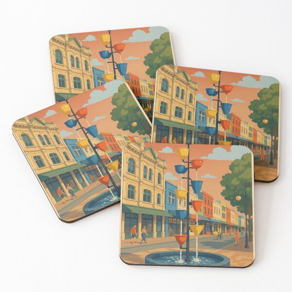 Item preview, Colorful Cuba Street with Bucket Fountain – Wellington designed and sold by Aryabek.