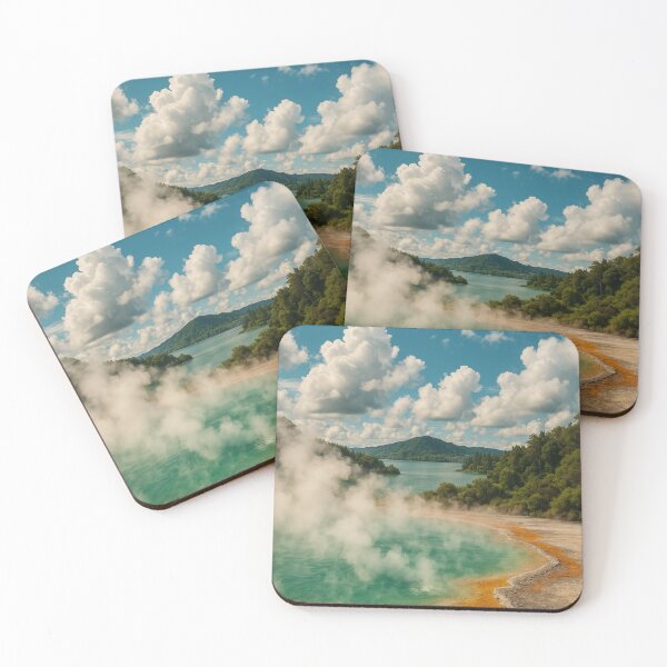 Item preview, Rotorua Geothermal Pool Under Blue Sky designed and sold by Aryabek.