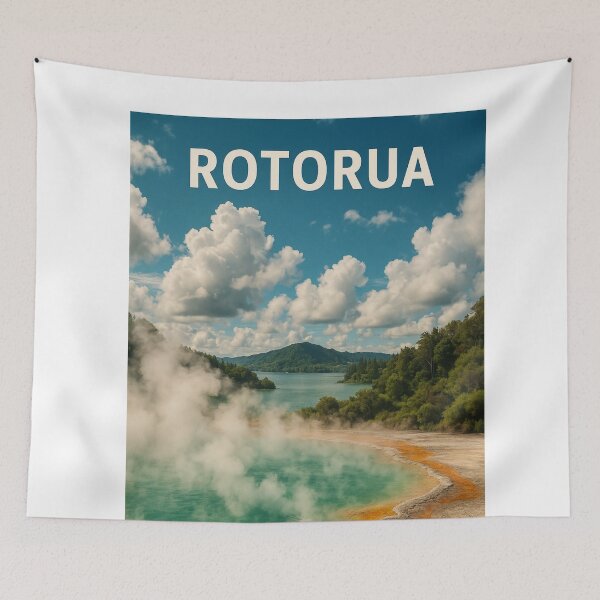 Item preview, Rotorua Geothermal Pool Under Blue Sky designed and sold by Aryabek.