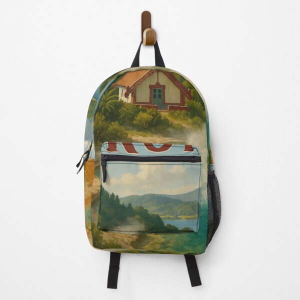 Item preview, Rotorua Hot Spring with Māori Architecture and Mountain View designed and sold by Aryabek.