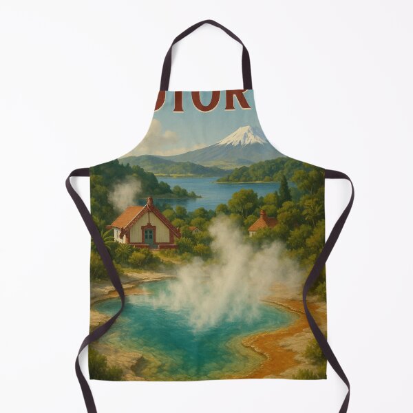 Item preview, Rotorua Hot Spring with Māori Architecture and Mountain View designed and sold by Aryabek.