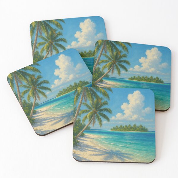 Item preview, Cook Islands Tropical Beach and Distant Islet designed and sold by Aryabek.