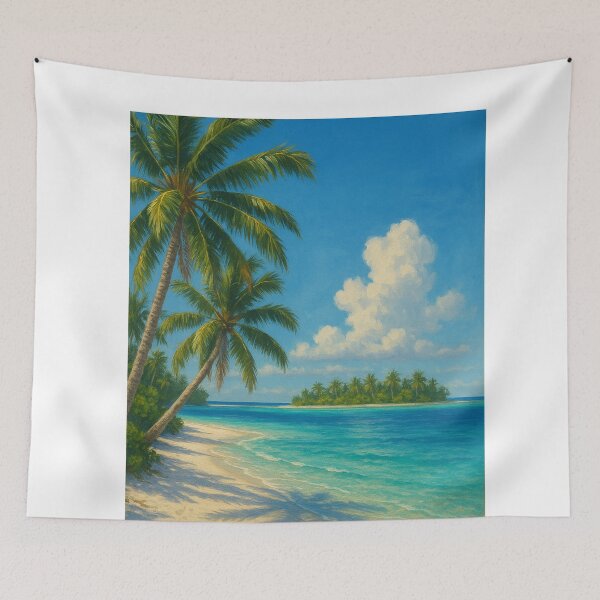 Item preview, Cook Islands Tropical Beach and Distant Islet designed and sold by Aryabek.